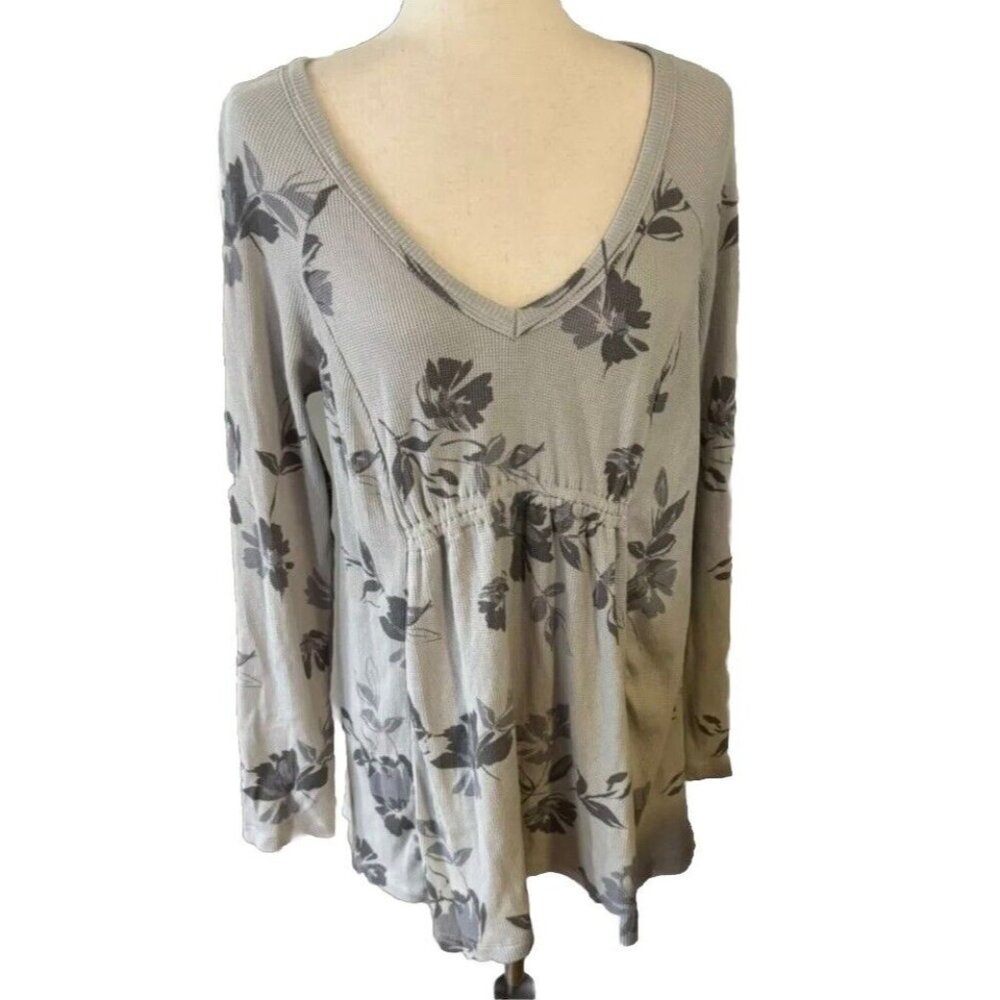 Women's Ingrid & Isabel Maternity Size Xs Long Sleeve Waffle Knit Top Gray Nwt25